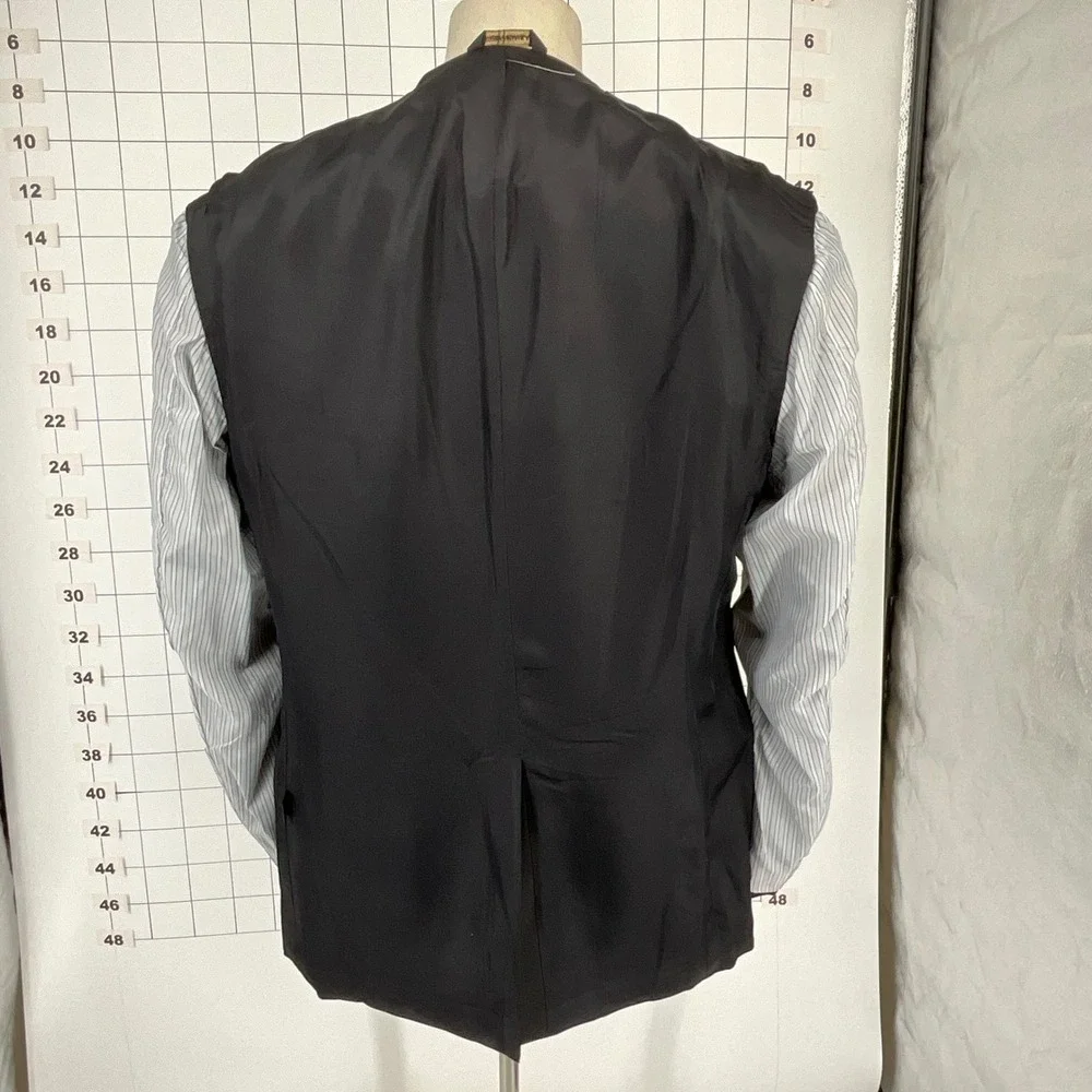 Structure Mens 44L Black 100% Wool 3 Button Blazer‎ Sport Coat Jacket Cut